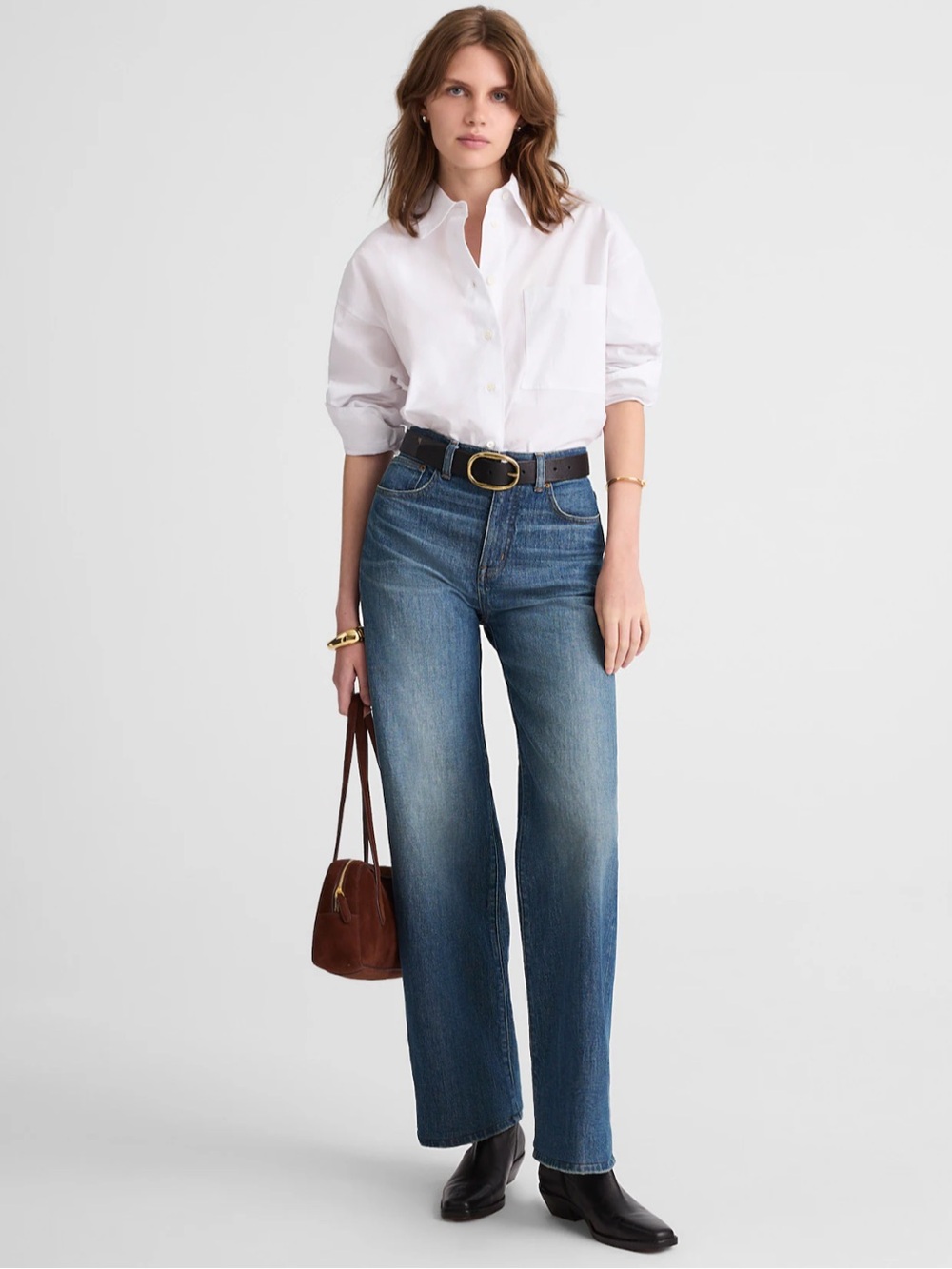 Madewell NWT Perfect Vintage Wide Leg Jeans in Classic Blue Wash